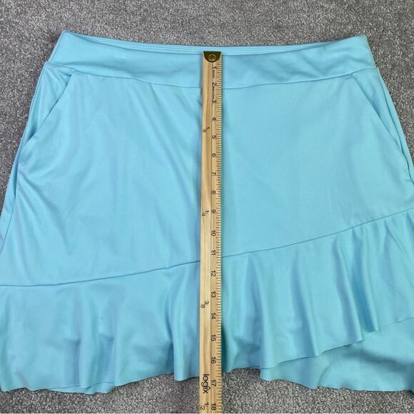 Greg Norman Crossover Flounce Pull On Skort Women’s Large Blue Golf Tennis - Picture 12 of 14
